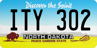 ND license plate ITY302