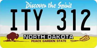 ND license plate ITY312