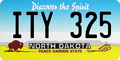 ND license plate ITY325