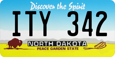 ND license plate ITY342
