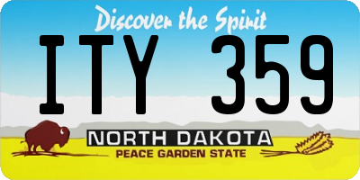 ND license plate ITY359