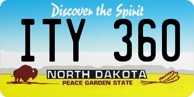 ND license plate ITY360