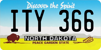ND license plate ITY366