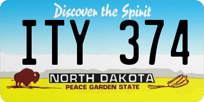 ND license plate ITY374