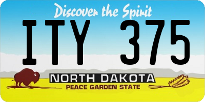 ND license plate ITY375