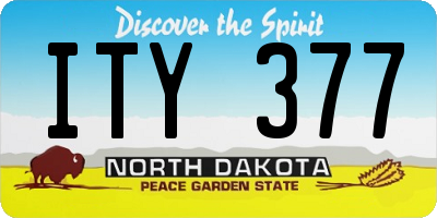 ND license plate ITY377