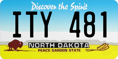 ND license plate ITY481