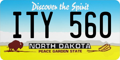 ND license plate ITY560