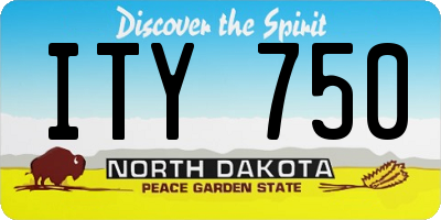 ND license plate ITY750