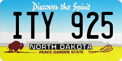 ND license plate ITY925