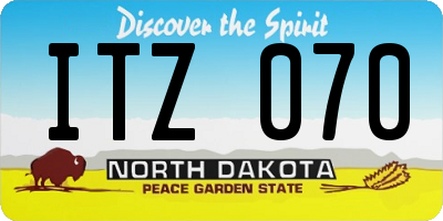 ND license plate ITZ070