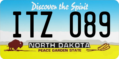ND license plate ITZ089