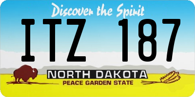 ND license plate ITZ187