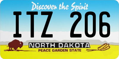 ND license plate ITZ206