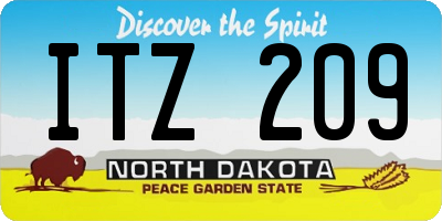 ND license plate ITZ209