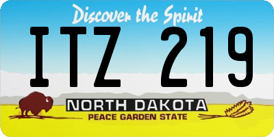ND license plate ITZ219