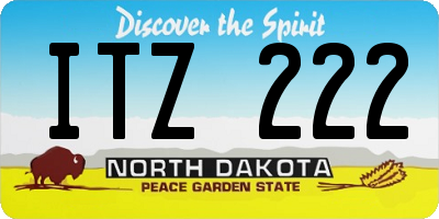 ND license plate ITZ222