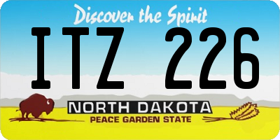 ND license plate ITZ226