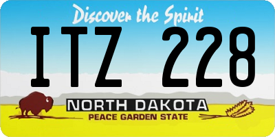 ND license plate ITZ228
