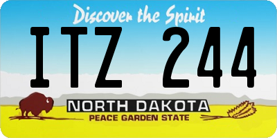 ND license plate ITZ244