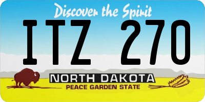 ND license plate ITZ270