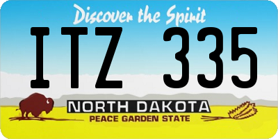 ND license plate ITZ335