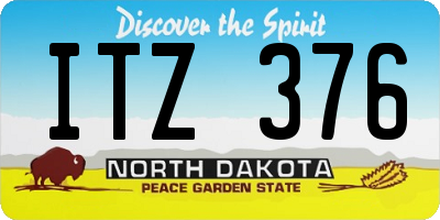 ND license plate ITZ376