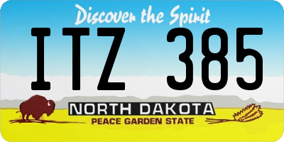 ND license plate ITZ385
