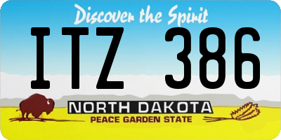 ND license plate ITZ386