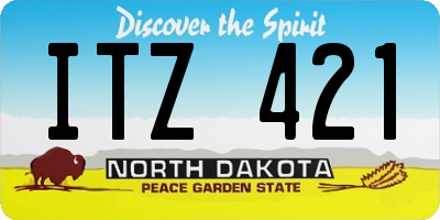ND license plate ITZ421