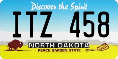 ND license plate ITZ458