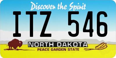 ND license plate ITZ546