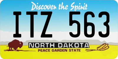 ND license plate ITZ563