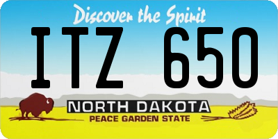 ND license plate ITZ650