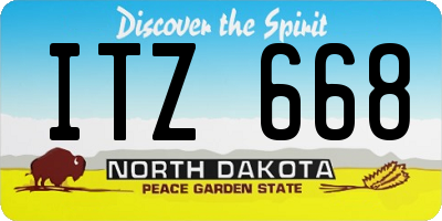 ND license plate ITZ668