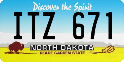 ND license plate ITZ671