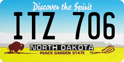ND license plate ITZ706
