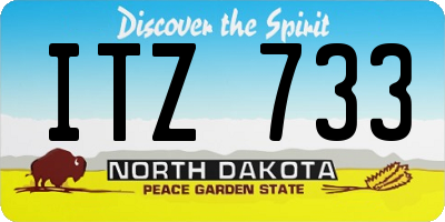 ND license plate ITZ733