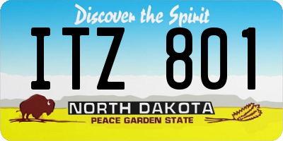 ND license plate ITZ801