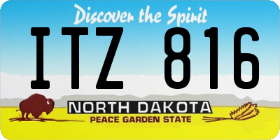 ND license plate ITZ816
