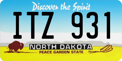ND license plate ITZ931