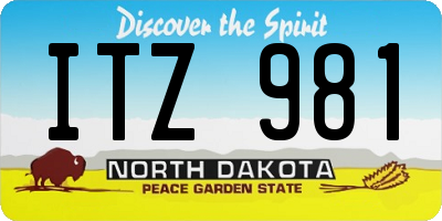 ND license plate ITZ981