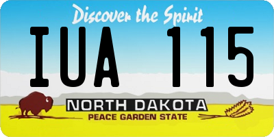 ND license plate IUA115