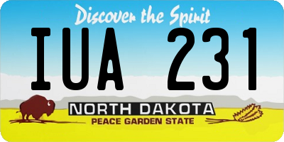 ND license plate IUA231