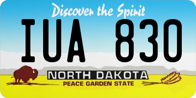 ND license plate IUA830