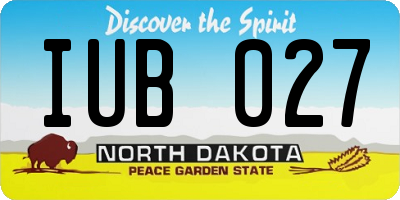 ND license plate IUB027