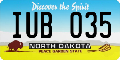 ND license plate IUB035