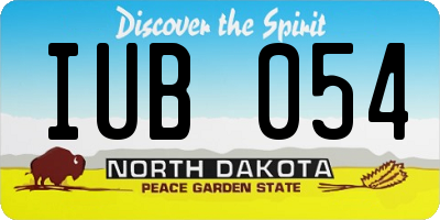 ND license plate IUB054