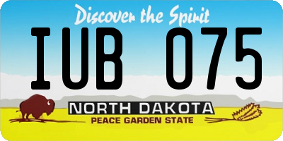 ND license plate IUB075