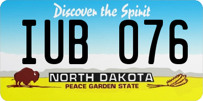 ND license plate IUB076